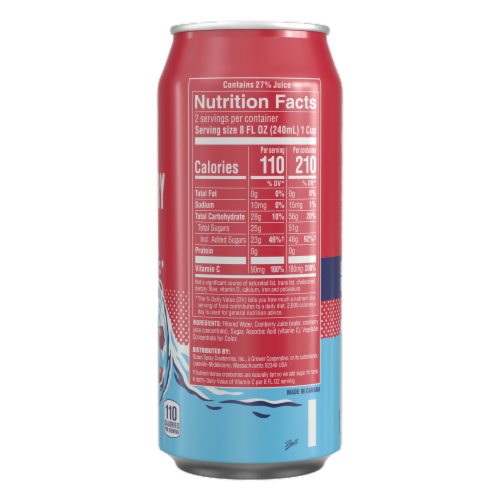 Ocean Spray® Original Cranberry Juice Cocktail Can Perspective: back