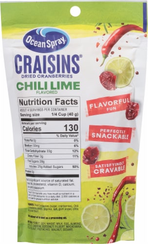 Ocean Spray® Craisins® Chili Lime Dried Cranberries Perspective: back