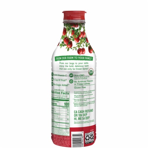 Ocean Spray Organic Cranberry Juice Perspective: back