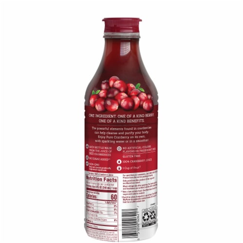 Ocean Spray Unsweetened Pure Cranberry Juice Perspective: back