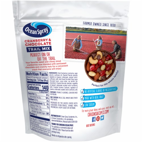 Ocean Spray Craisins Cranberry & Chocolate Trail Mix Perspective: back