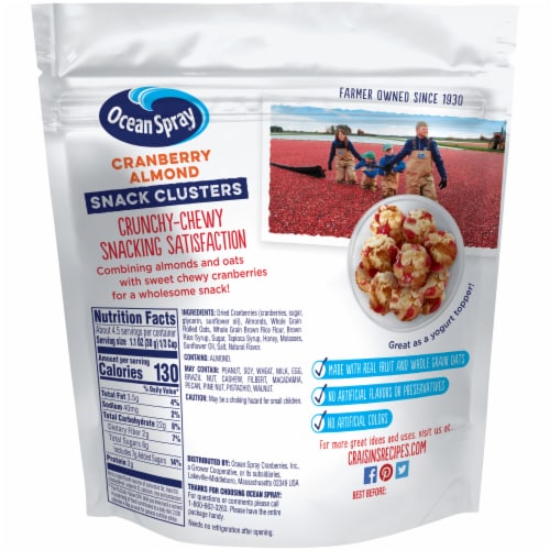 Ocean Spray Cranberry Almond Fruit Clusters Perspective: back
