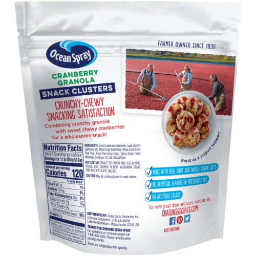 Ocean Spray Cranberry Granola Snack Clusters Perspective: back