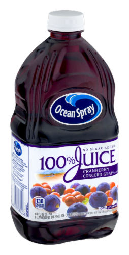 Ocean Spray® No Sugar Added 100% Cranberry Concord Grape Juice Perspective: back