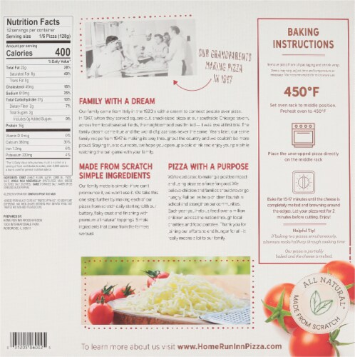 Home Run Inn 12" Classic Cheese Frozen Pizza Perspective: back