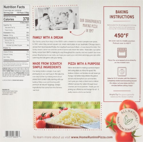 Home Run Inn® Four Cheese Original Crust Frozen Pizza Perspective: back