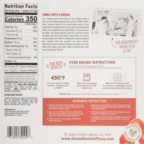 Home Run Inn® 6" Ultra Thin Cheese Frozen Pizza Perspective: back