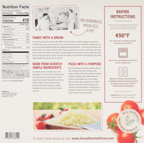 Home Run Inn® Ultra Thin Four Cheese Frozen Pizza Perspective: back