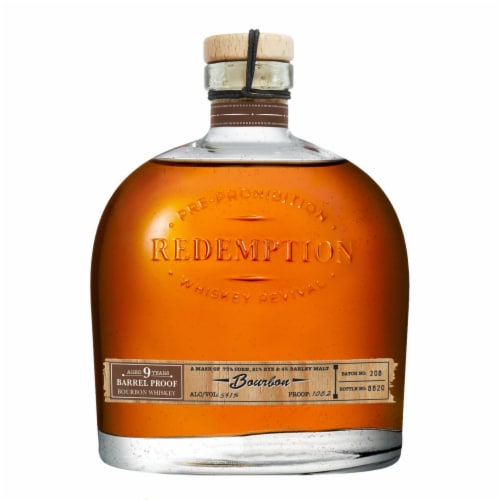 Redemption Aged 9 Years Barrel Proof Kentucky Straight Bourbon Whiskey Perspective: back