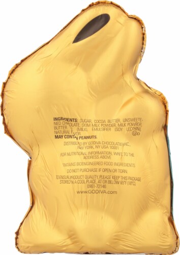 Godiva Milk Chocolate Spring Foil Bunny Easter Candy Perspective: back
