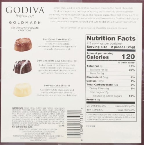 Godiva® Assorted Cake Inspired Chocolate Creations Gift Box Perspective: back