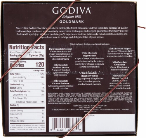 Godiva Chocolatier Assorted Holiday Goldmark Giftbox Perspective: back
