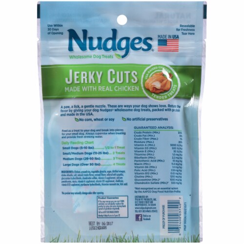 Nudges Real Chicken Jerky Cuts Wholesome Dog Treats Perspective: back