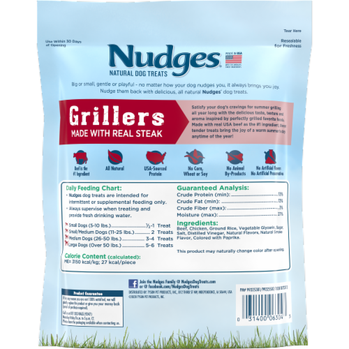 Blue Buffalo Nudges Grillers Real Beef Natural Dog Treats Perspective: back