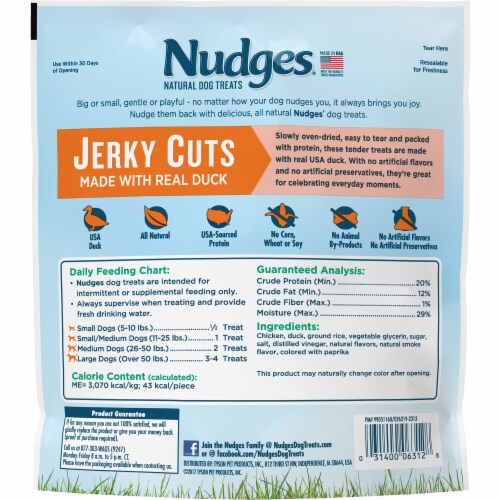 Blue Buffalo Nudges Jerky Cuts Natural Duck Dog Treats Perspective: back