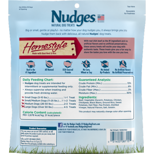 Blue Buffalo Nudges Homestyle Beef & Rice Natural Dog Treats Perspective: back