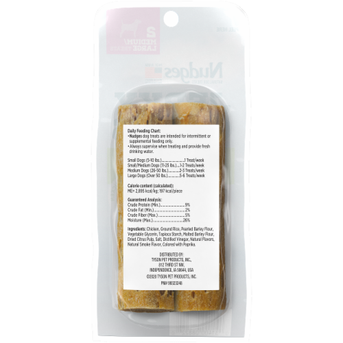 Blue Buffalo Nudges Natural Chicken Medium/Large Jerky Chews Dog Treats Perspective: back