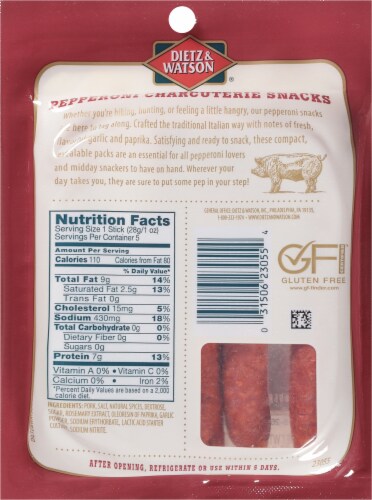 Dietz & Watson® Traditional Pepperoni Sticks Perspective: back