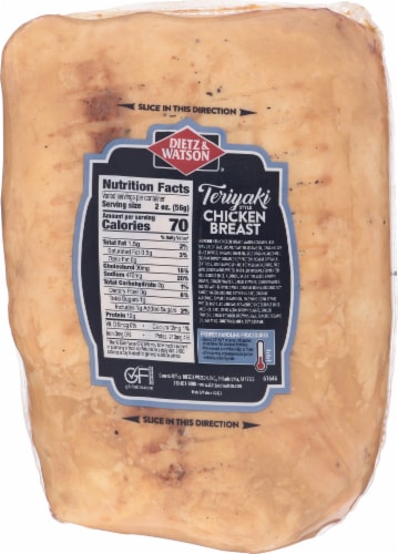 Dietz & Watson® Teriyaki Style Chicken Breast Fresh Sliced Deli Meat Perspective: back