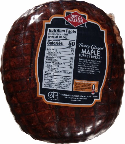 Dietz & Watson® Honey Glazed Maple Turkey Breast Fresh Sliced Deli Meat Perspective: back