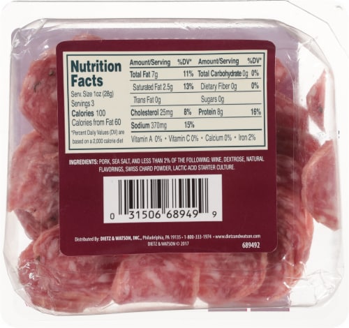 Dietz & Watson Originals Genoa Salami Medallions Perspective: back