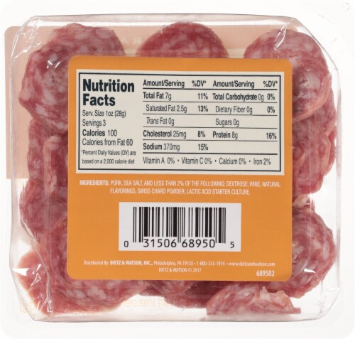 Dietz & Watson Originals Sweet Sopressata Medallions Perspective: back