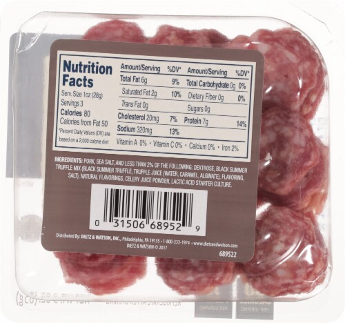 Dietz & Watson Originals Truffle Salami Medallions Perspective: back