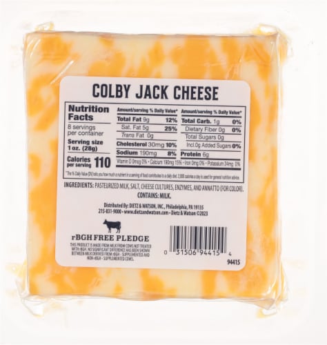 Dietz & Watson® Colby-Jack Cheese Perspective: back