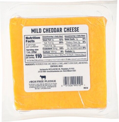 Dietz & Watson® Mild Yellow Cheddar Cheese Perspective: back