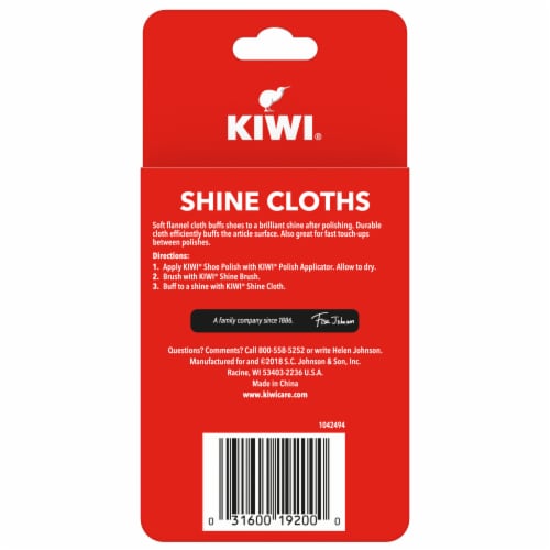 Kiwi Shoe Shine Cloths 2 Count Perspective: back