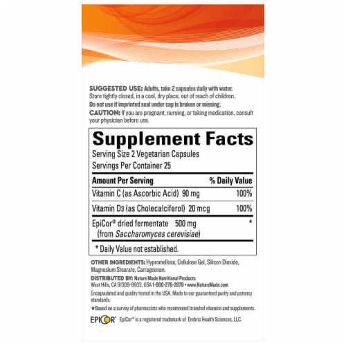 Nature Made® WellBlends™ Immune & Respiratory Capsules Perspective: back