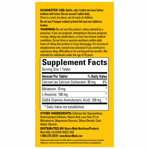 Nature Made® WellBlends™ Sleep Longer® Tri-Layer Dietary Supplement Tablets Perspective: back