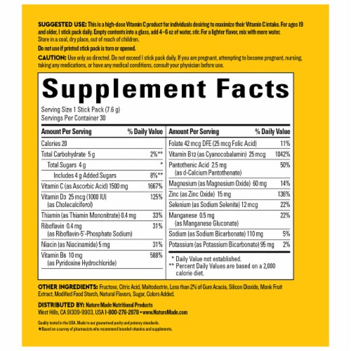 Nature Made® WellBlends™ ImmuneMax® Fizzy Orange Drink Mix Stick Packs Perspective: back