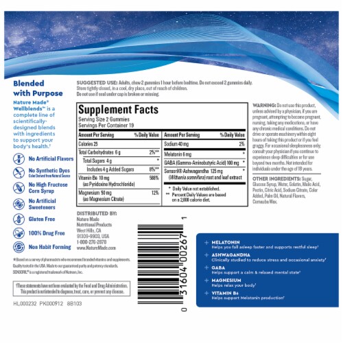 Nature Made® Wellblends™ Sleep & Relieve Stress™ Mixed Berry Gummies Perspective: back