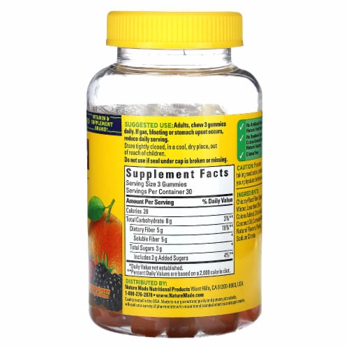 Nature Made® Fiber Adult Gummies 5g Perspective: back
