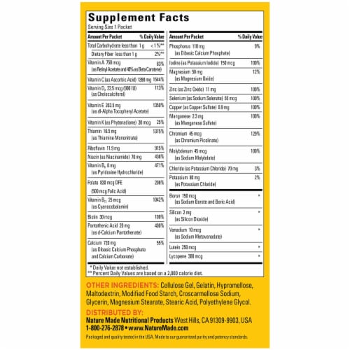 Nature Made® Maximin™ Supplement Packets Perspective: back