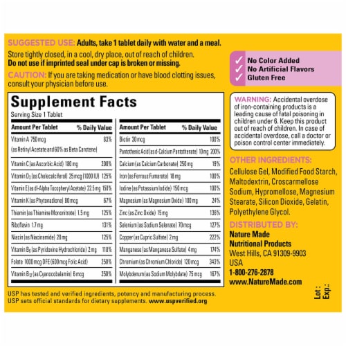 Nature Made® Multivitamin For Her Tablets Perspective: back