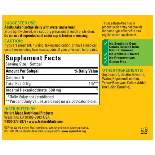 Nature Made® Flush Free 500 mg Niacin Softgels Perspective: back