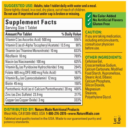 Nature Made® Stress B-Complex Tablets Perspective: back