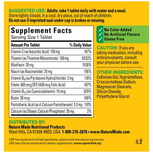Nature Made® Super B-Complex Tablets Perspective: back