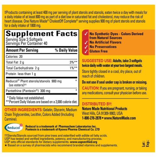 Nature Made® CholestOff Complete® Softgels Perspective: back
