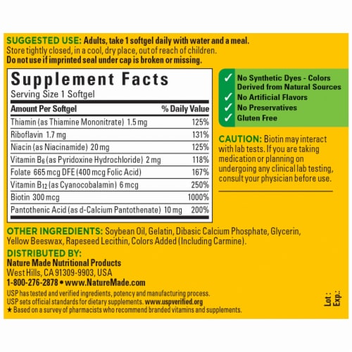 Nature Made® Super B Energy Complex Softgels Perspective: back