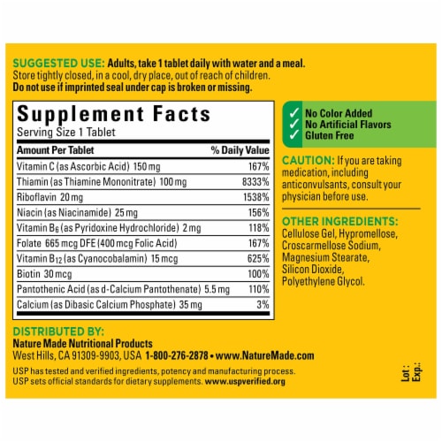 Nature Made® Super B-Complex Tablets Perspective: back