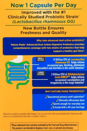 Nature Made® Advanced Dual Action Digestive Probiotics Perspective: back