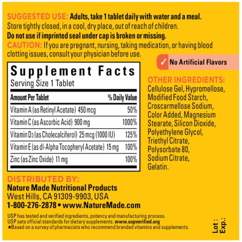 Nature Made® Super C Immune Complex Tablets Perspective: back