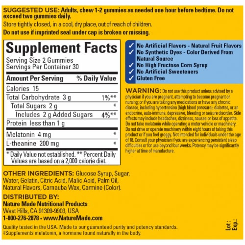 Nature Made® Good Sleep Adult Gummies Perspective: back