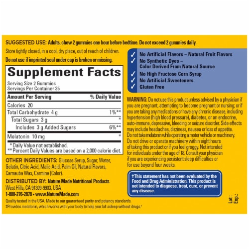 Nature Made® Dreamy Strawberry 10mg Melatonin Gummies Perspective: back