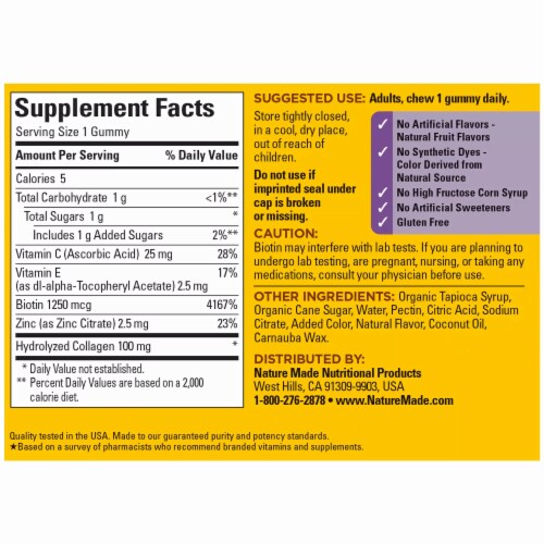 Nature Made® Lemon Flavored Collagen Gummies Perspective: back