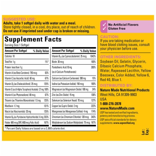 Nature Made® Multi For Her 50+ Softgels Perspective: back