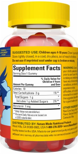 Nature Made® Kids First® Strawberry Sleep Gummies Perspective: back